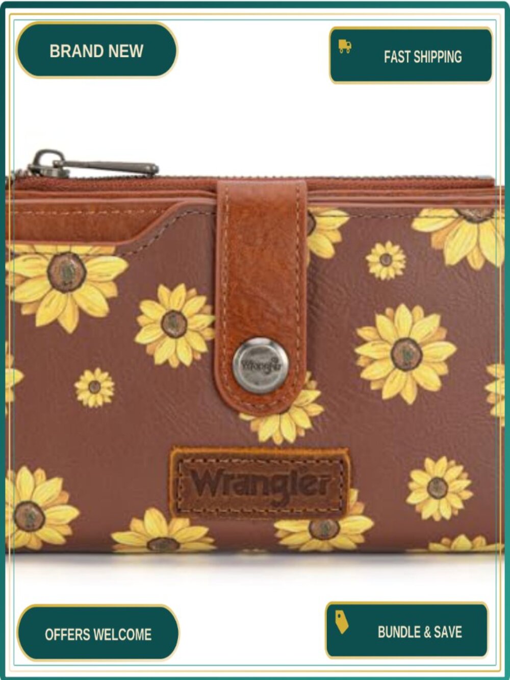 Tri-Fold RFID Wallet Women Faux Leather Compact Travel Accessory
